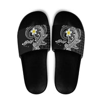 Aloha Hammerhead Shark Slide Sandals Black Hawaiian Kakau Tribal Tattoo - Polynesian Pride