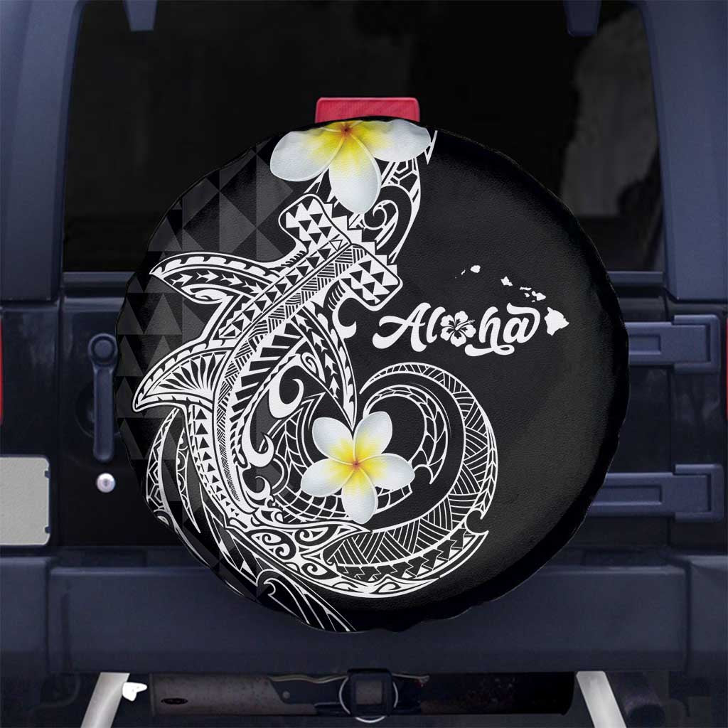 Aloha Hammerhead Shark Spare Tire Cover Black Hawaiian Kakau Tribal Tattoo