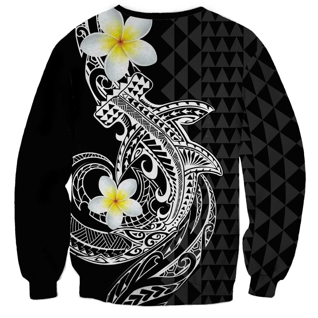 Aloha Hammerhead Shark Sweatshirt Black Hawaiian Kakau Tribal Tattoo LT9 - Polynesian Pride
