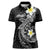 Aloha Hammerhead Shark Women Polo Shirt Black Hawaiian Kakau Tribal Tattoo