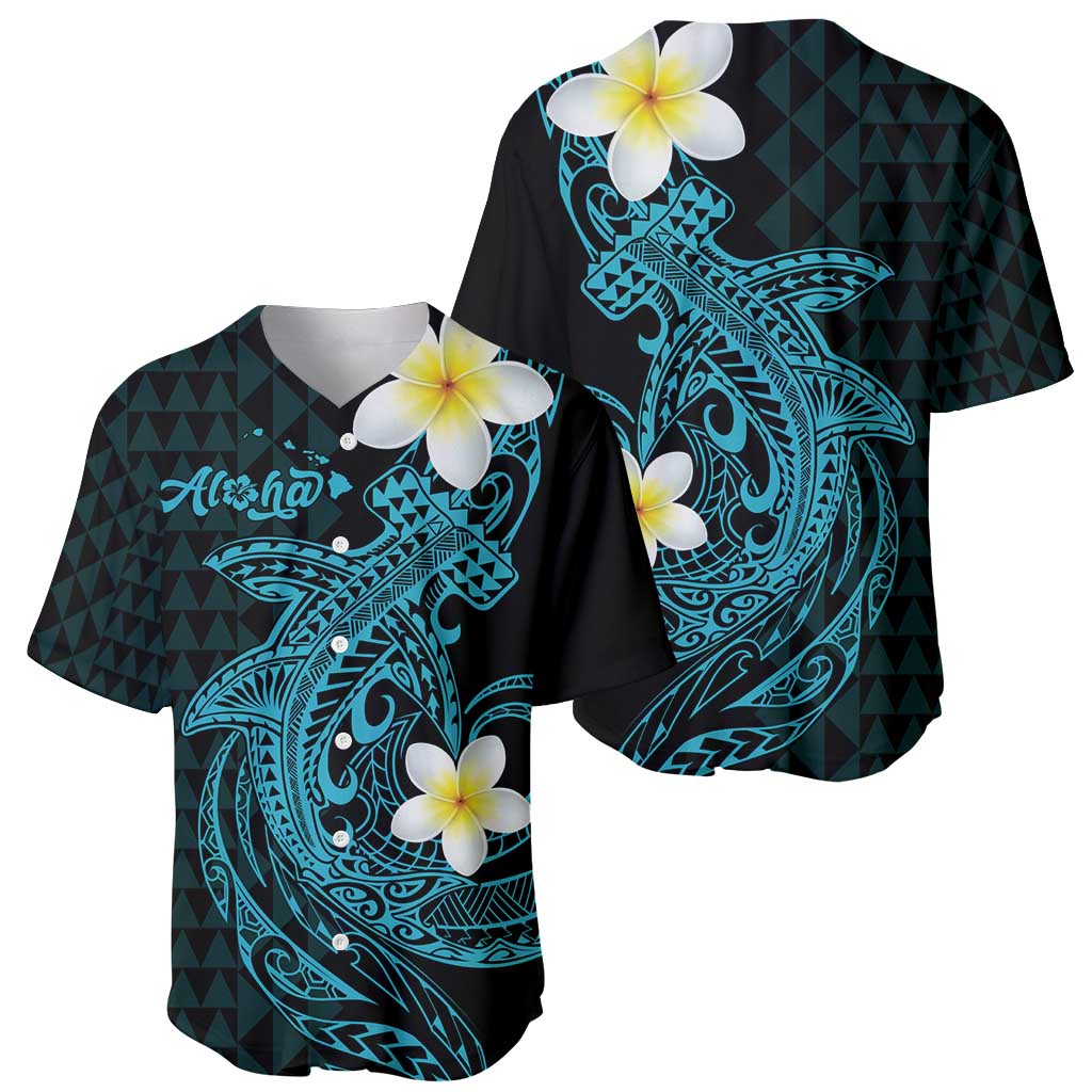 Aloha Hammerhead Shark Baseball Jersey Calypso Hawaiian Kakau Tribal Tattoo LT9 - Polynesian Pride