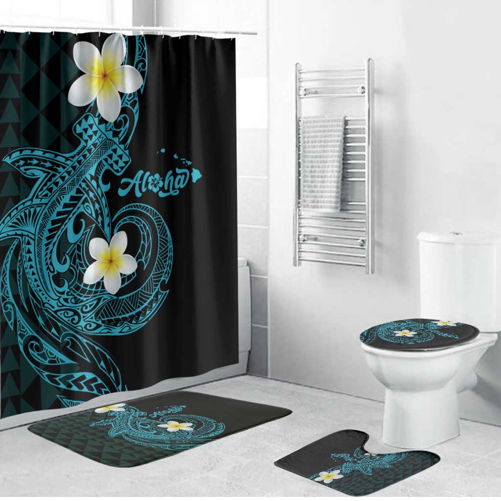 Aloha Hammerhead Shark Bathroom Set Calypso Hawaiian Kakau Tribal Tattoo - Polynesian Pride