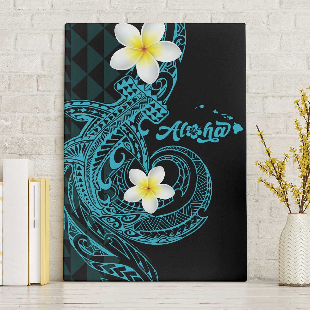 Aloha Hammerhead Shark Canvas Wall Art Calypso Hawaiian Kakau Tribal Tattoo