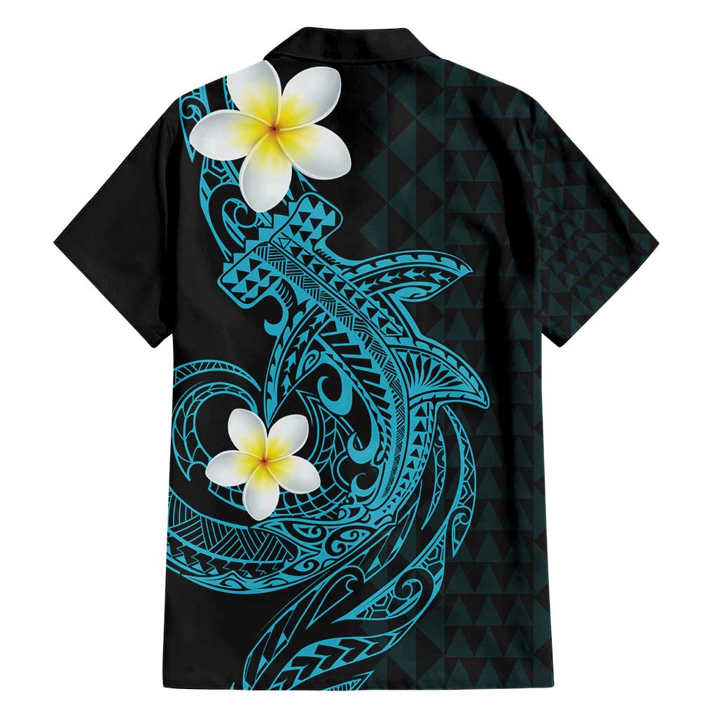 Aloha Hammerhead Shark Family Matching Short Sleeve Bodycon Dress and Hawaiian Shirt Calypso Hawaiian Kakau Tribal Tattoo