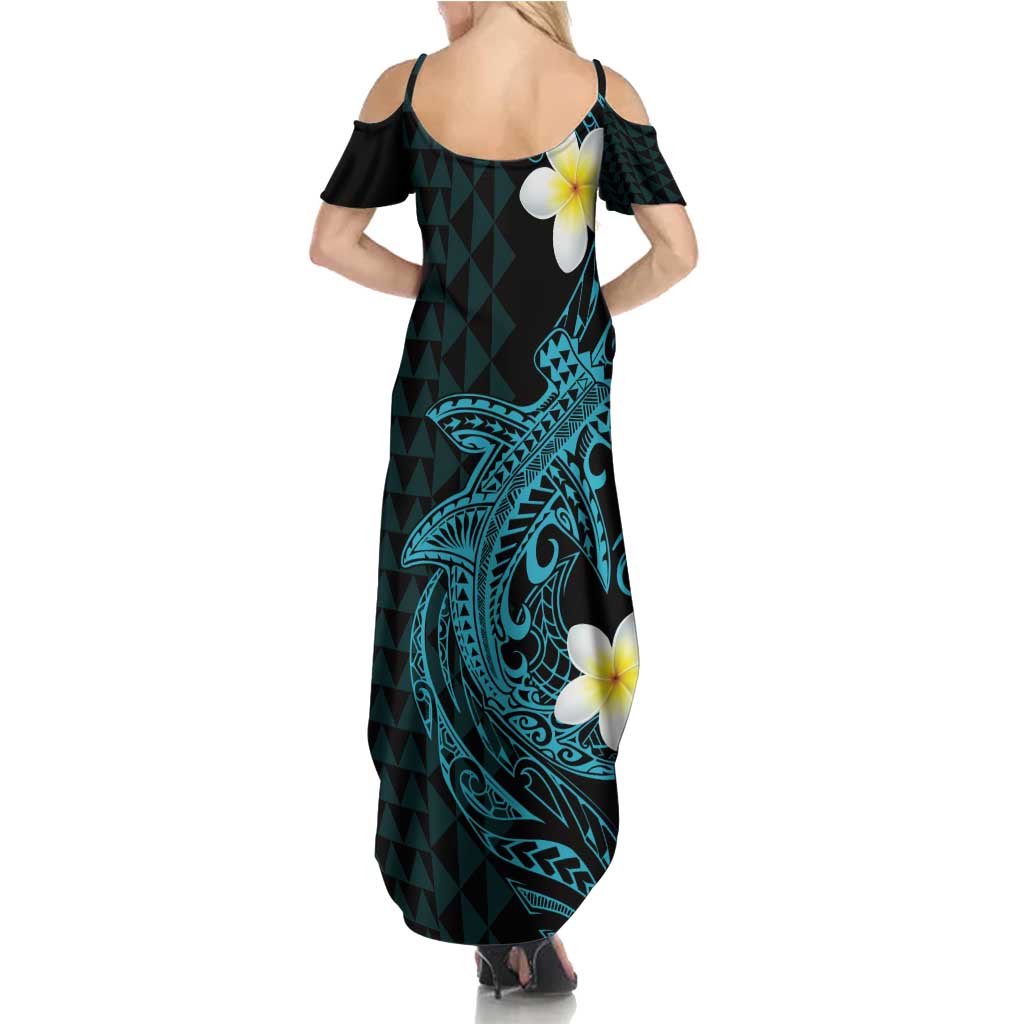 Aloha Hammerhead Shark Family Matching Summer Maxi Dress and Hawaiian Shirt Calypso Hawaiian Kakau Tribal Tattoo