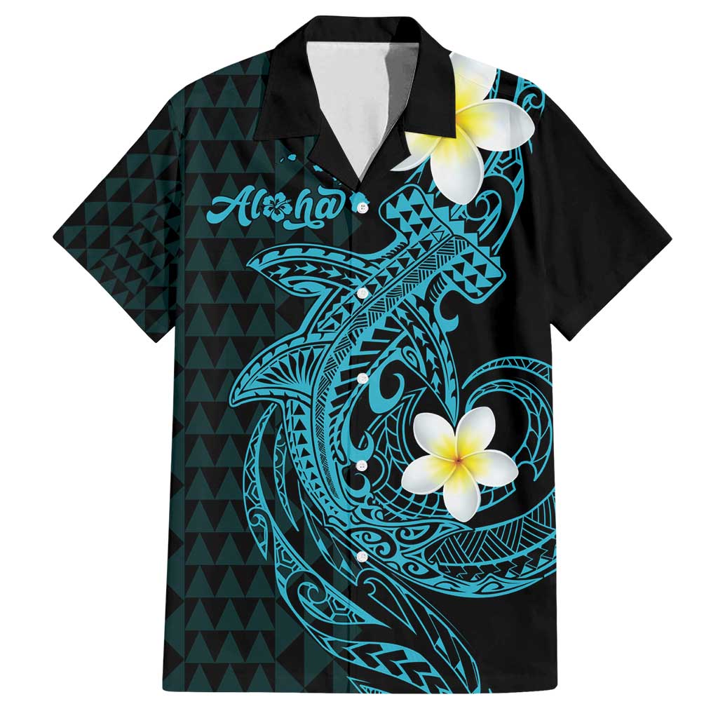 Aloha Hammerhead Shark Family Matching Tank Maxi Dress and Hawaiian Shirt Calypso Hawaiian Kakau Tribal Tattoo