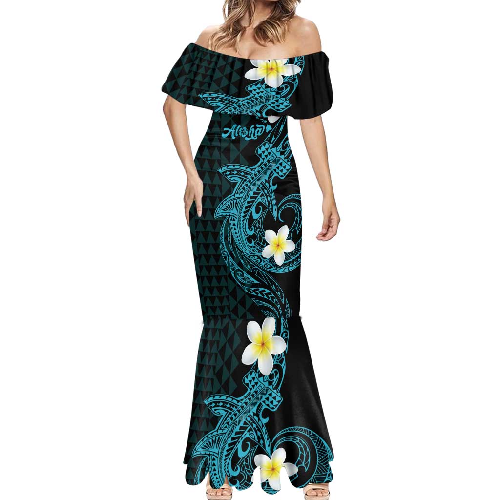 Aloha Hammerhead Shark Mermaid Dress Calypso Hawaiian Kakau Tribal Tattoo