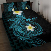 Aloha Hammerhead Shark Quilt Bed Set Calypso Hawaiian Kakau Tribal Tattoo