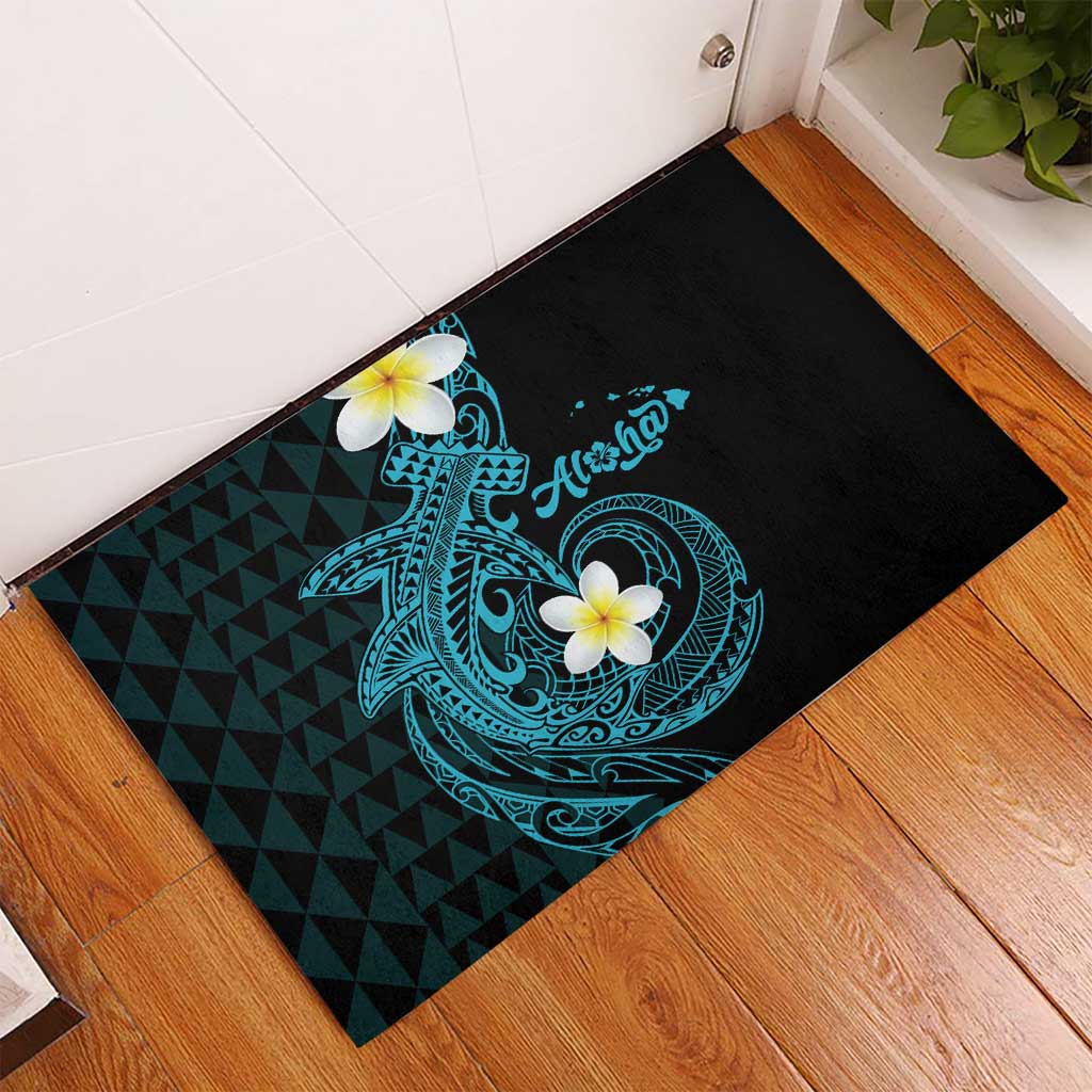 Aloha Hammerhead Shark Rubber Doormat Calypso Hawaiian Kakau Tribal Tattoo LT9 - Polynesian Pride