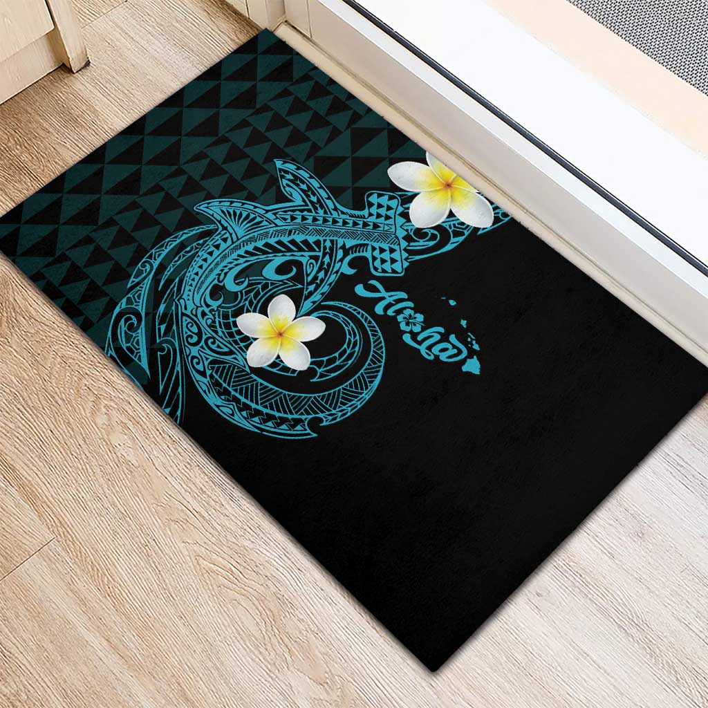 Aloha Hammerhead Shark Rubber Doormat Calypso Hawaiian Kakau Tribal Tattoo LT9 - Polynesian Pride