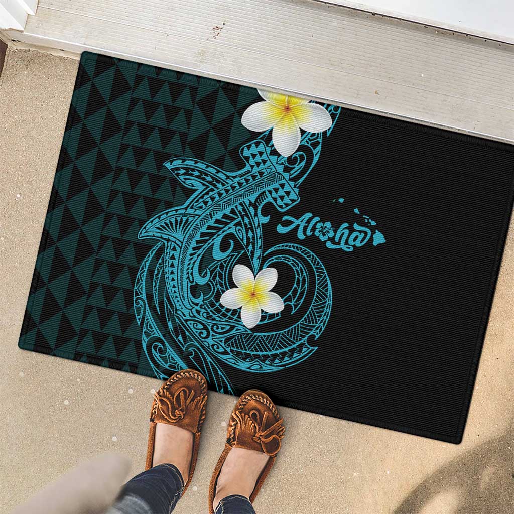 Aloha Hammerhead Shark Rubber Doormat Calypso Hawaiian Kakau Tribal Tattoo LT9 - Polynesian Pride