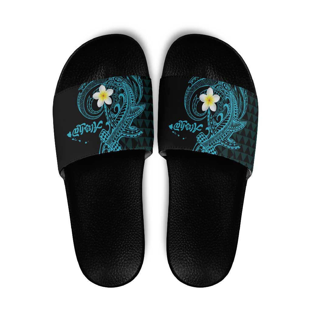 Aloha Hammerhead Shark Slide Sandals Calypso Hawaiian Kakau Tribal Tattoo - Polynesian Pride