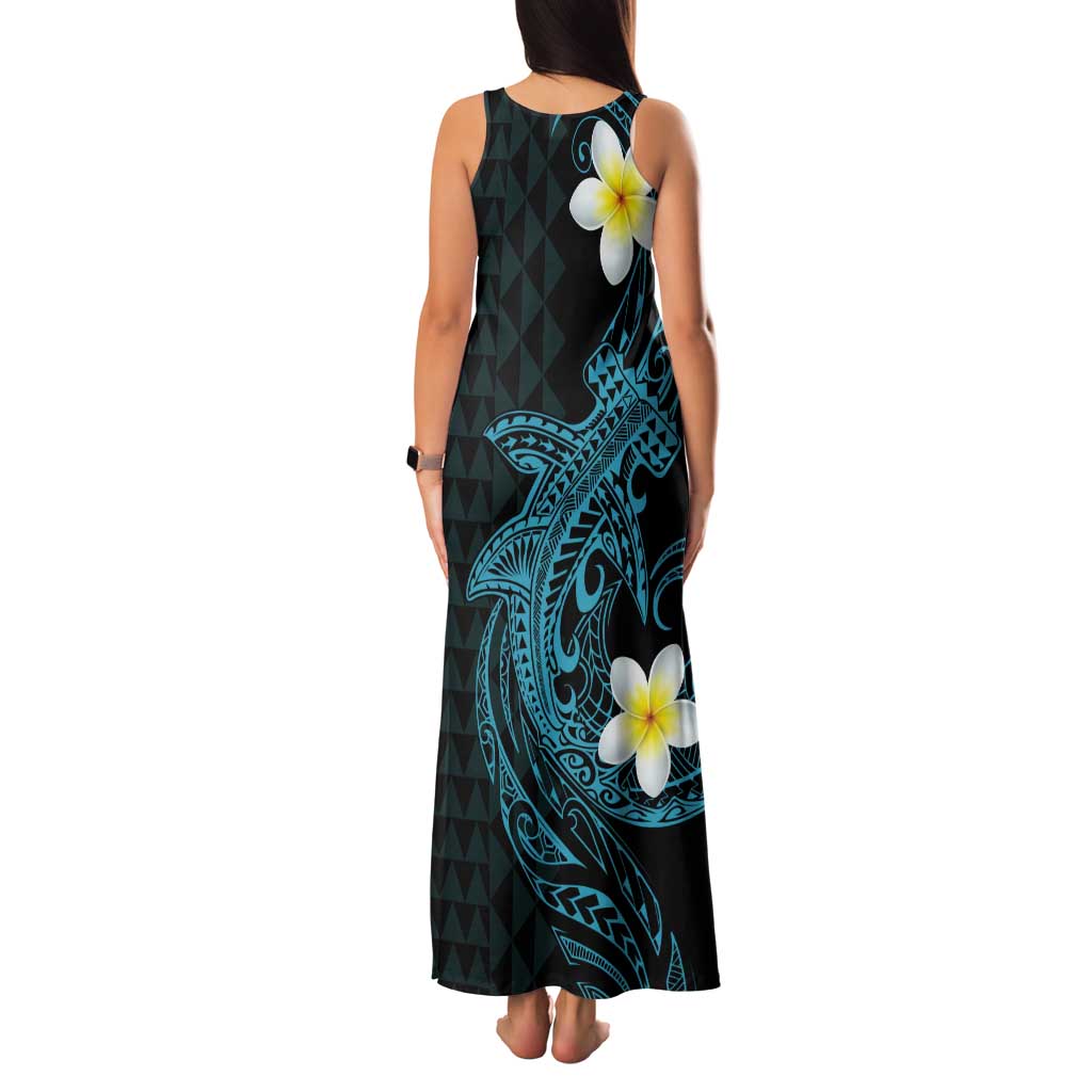 Aloha Hammerhead Shark Tank Maxi Dress Calypso Hawaiian Kakau Tribal Tattoo