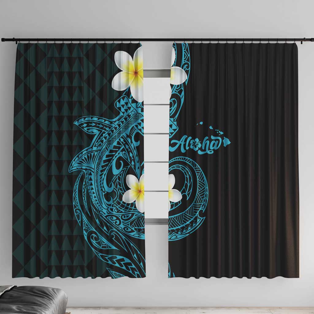 Aloha Hammerhead Shark Window Curtain Calypso Hawaiian Kakau Tribal Tattoo