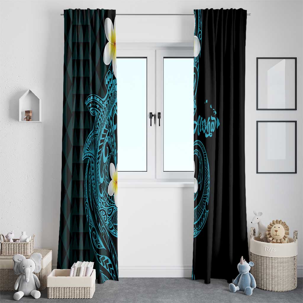 Aloha Hammerhead Shark Window Curtain Calypso Hawaiian Kakau Tribal Tattoo