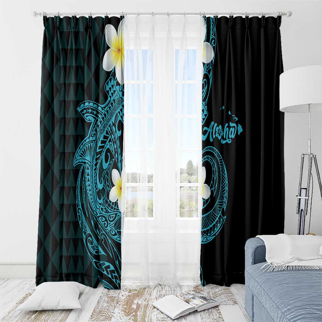 Aloha Hammerhead Shark Window Curtain Calypso Hawaiian Kakau Tribal Tattoo