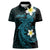 Aloha Hammerhead Shark Women Polo Shirt Calypso Hawaiian Kakau Tribal Tattoo