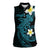 Aloha Hammerhead Shark Women Sleeveless Polo Shirt Calypso Hawaiian Kakau Tribal Tattoo