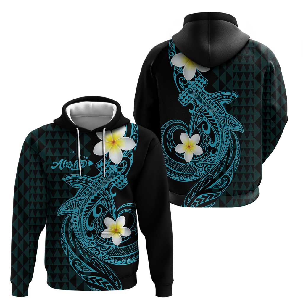 Aloha Hammerhead Shark Zip Hoodie Calypso Hawaiian Kakau Tribal Tattoo