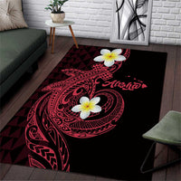 Aloha Hammerhead Shark Area Rug Feverish Pink Hawaiian Kakau Tribal Tattoo