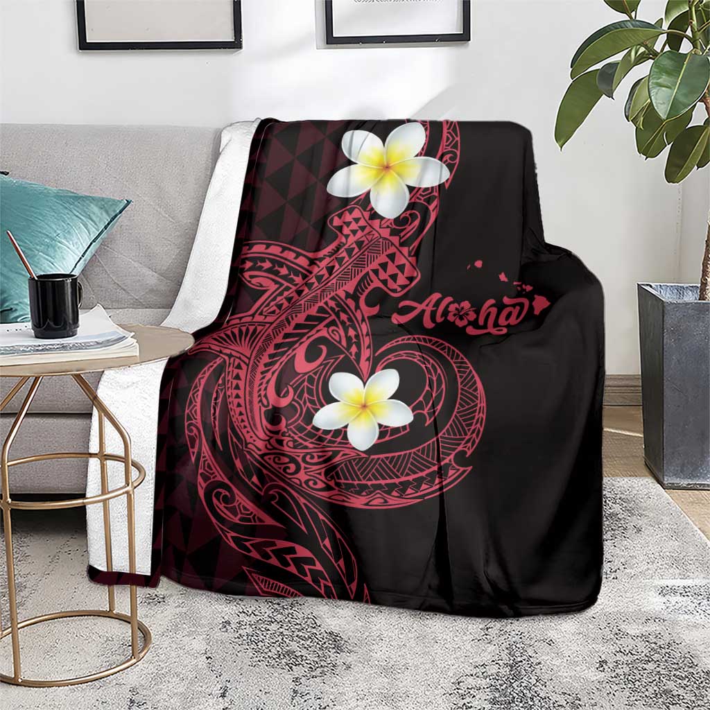 Aloha Hammerhead Shark Blanket Feverish Pink Hawaiian Kakau Tribal Tattoo