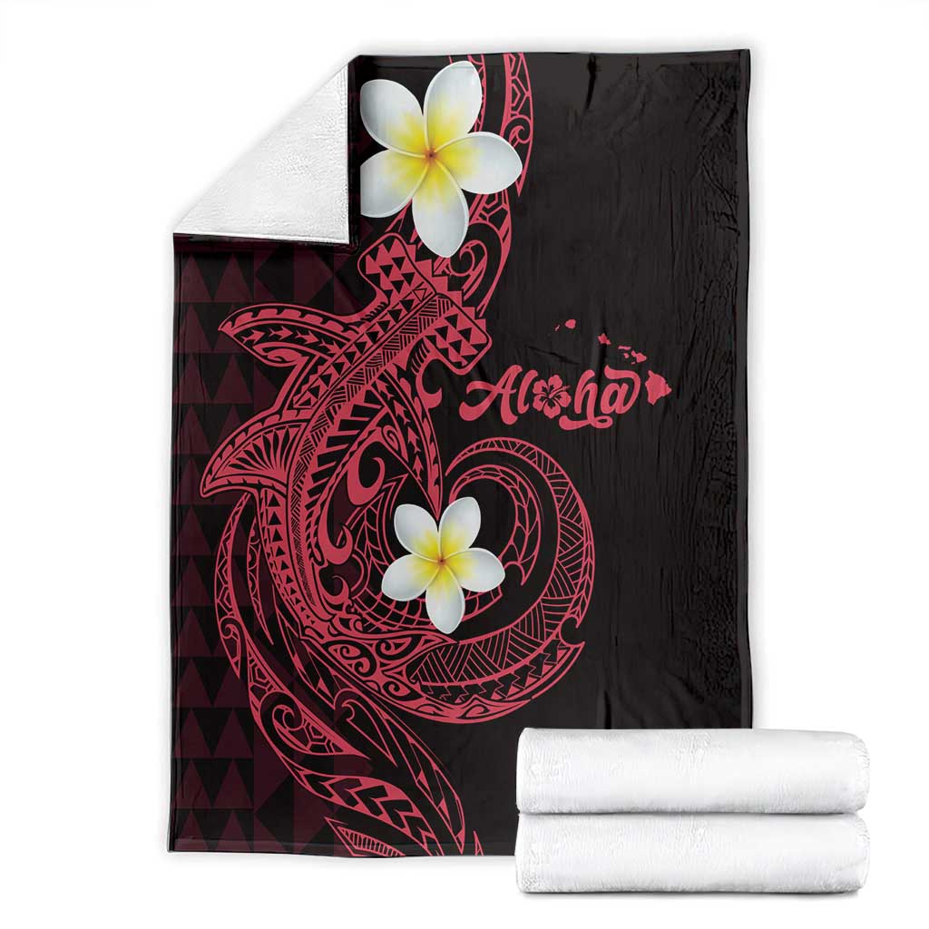 Aloha Hammerhead Shark Blanket Feverish Pink Hawaiian Kakau Tribal Tattoo
