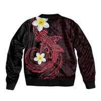Aloha Hammerhead Shark Bomber Jacket Feverish Pink Hawaiian Kakau Tribal Tattoo