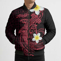 Aloha Hammerhead Shark Bomber Puffer Jacket Feverish Pink Hawaiian Kakau Tribal Tattoo LT9 - Polynesian Pride