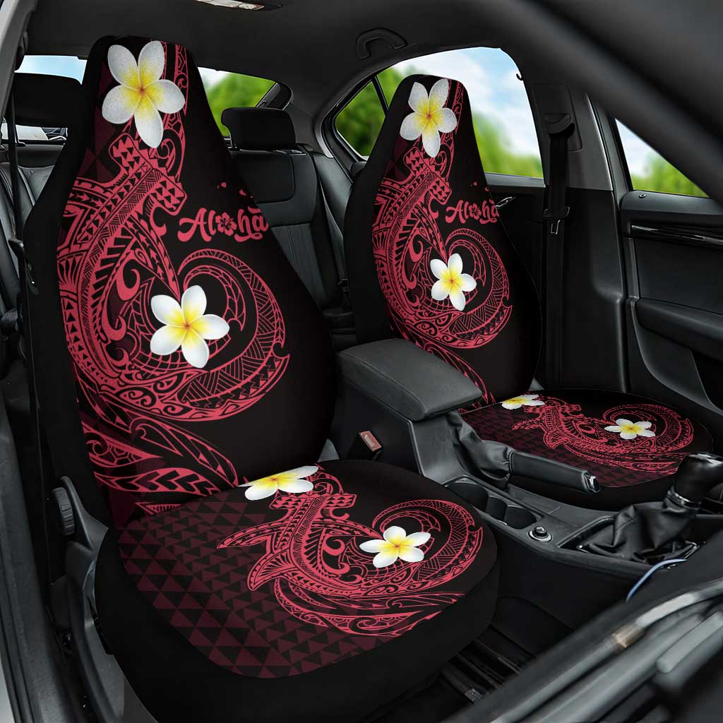 Aloha Hammerhead Shark Car Seat Cover Feverish Pink Hawaiian Kakau Tribal Tattoo