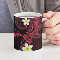 Aloha Hammerhead Shark Ceramic Mug Feverish Pink Hawaiian Kakau Tribal Tattoo - Polynesian Pride