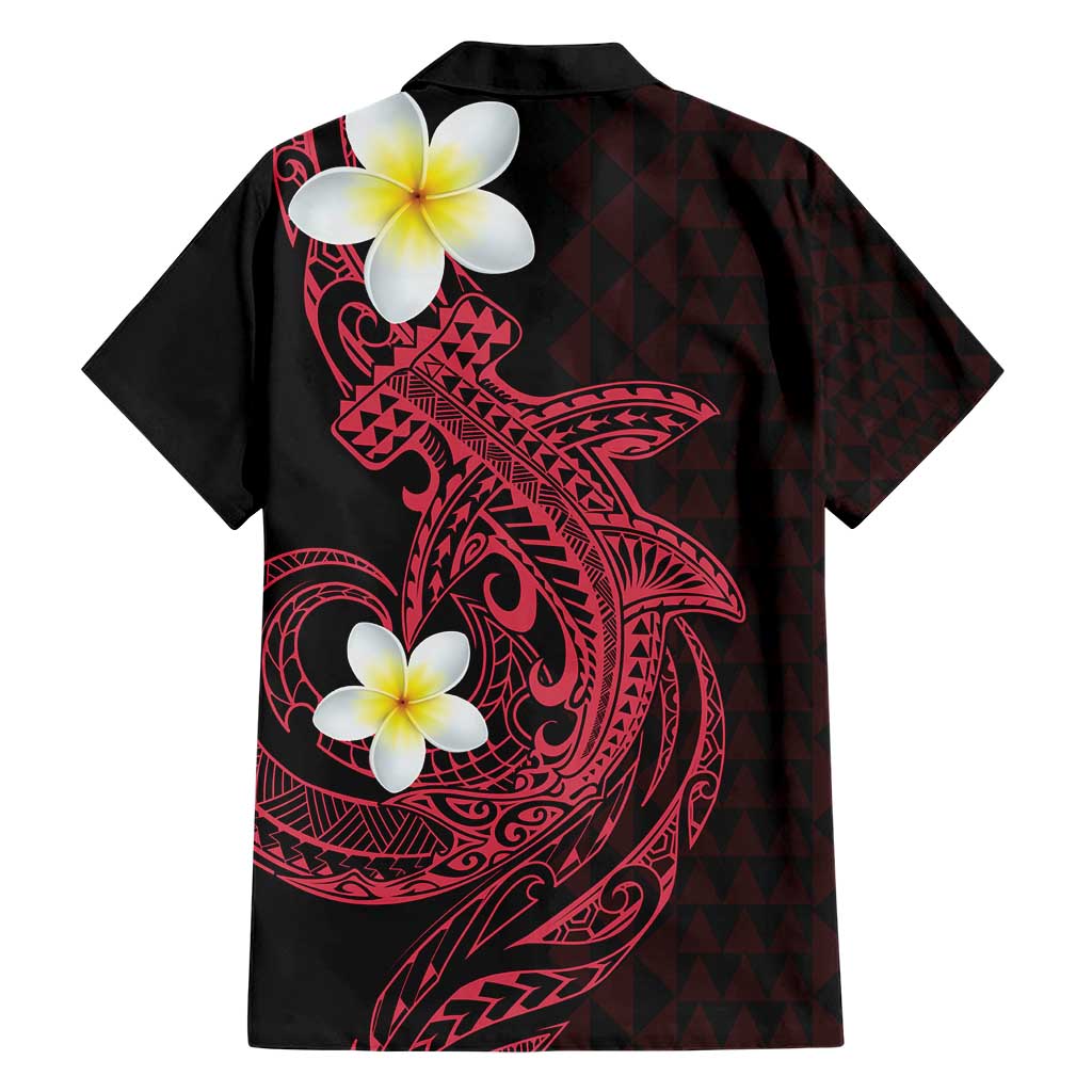 Aloha Hammerhead Shark Family Matching Short Sleeve Bodycon Dress and Hawaiian Shirt Feverish Pink Hawaiian Kakau Tribal Tattoo