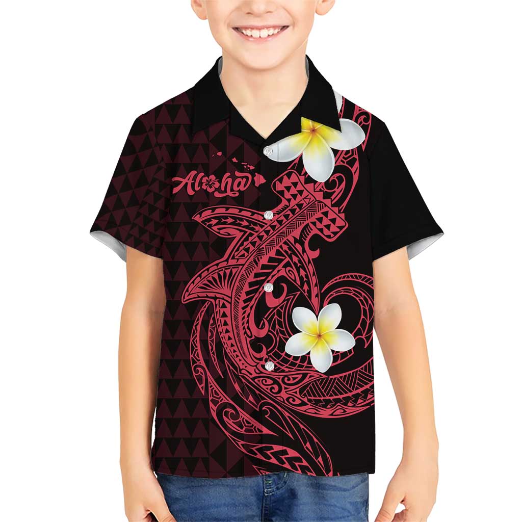 Aloha Hammerhead Shark Family Matching Short Sleeve Bodycon Dress and Hawaiian Shirt Feverish Pink Hawaiian Kakau Tribal Tattoo