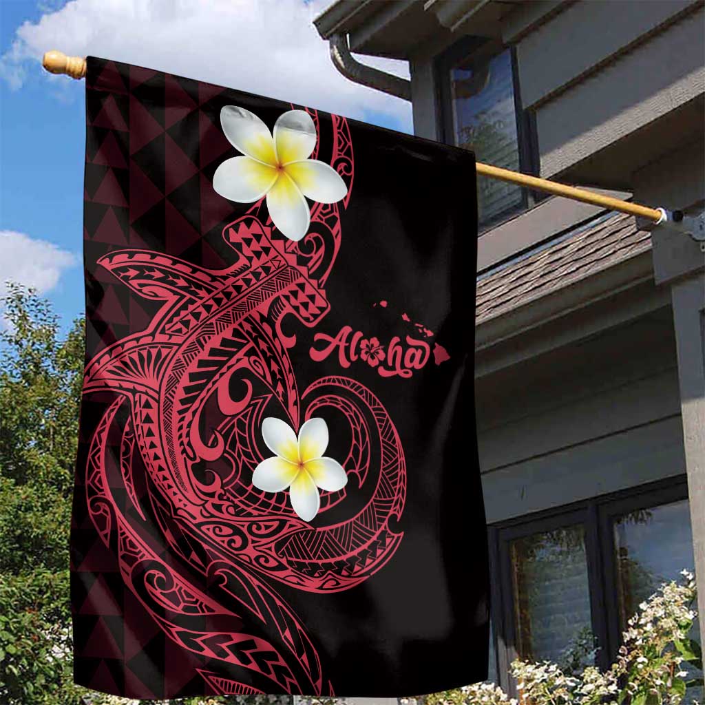 Aloha Hammerhead Shark Garden Flag Feverish Pink Hawaiian Kakau Tribal Tattoo