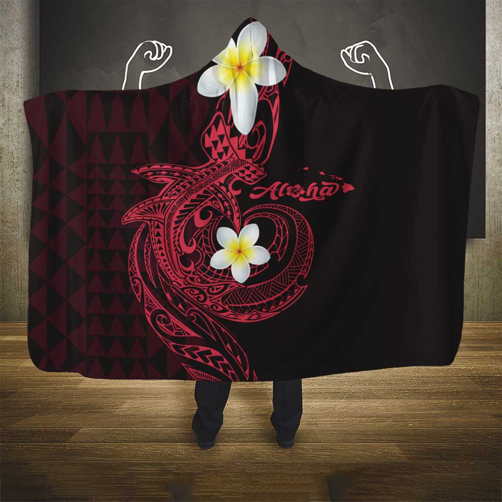Aloha Hammerhead Shark Hooded Blanket Feverish Pink Hawaiian Kakau Tribal Tattoo LT9 - Polynesian Pride