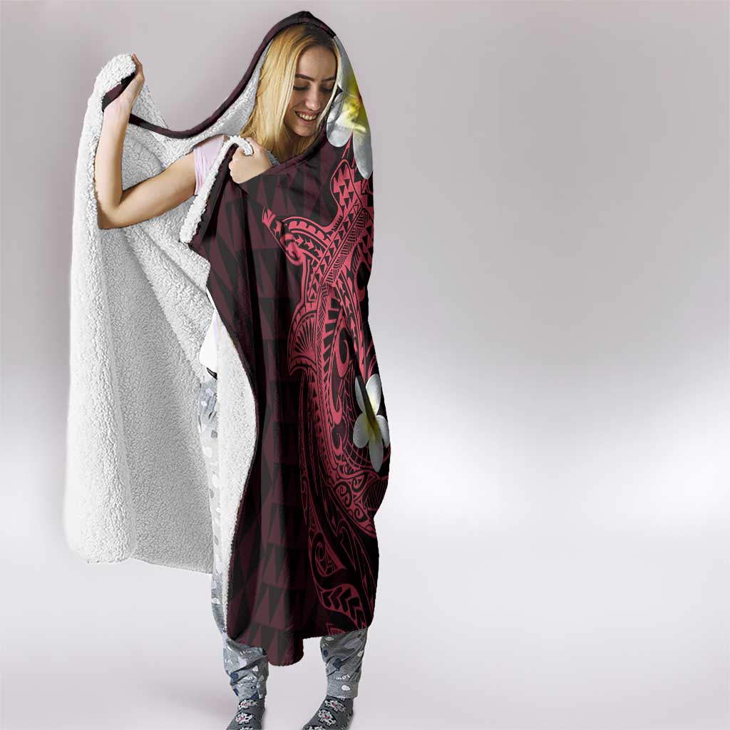 Aloha Hammerhead Shark Hooded Blanket Feverish Pink Hawaiian Kakau Tribal Tattoo LT9 - Polynesian Pride