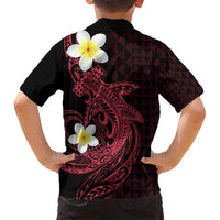 Aloha Hammerhead Shark Kid Hawaiian Shirt Feverish Pink Hawaiian Kakau Tribal Tattoo