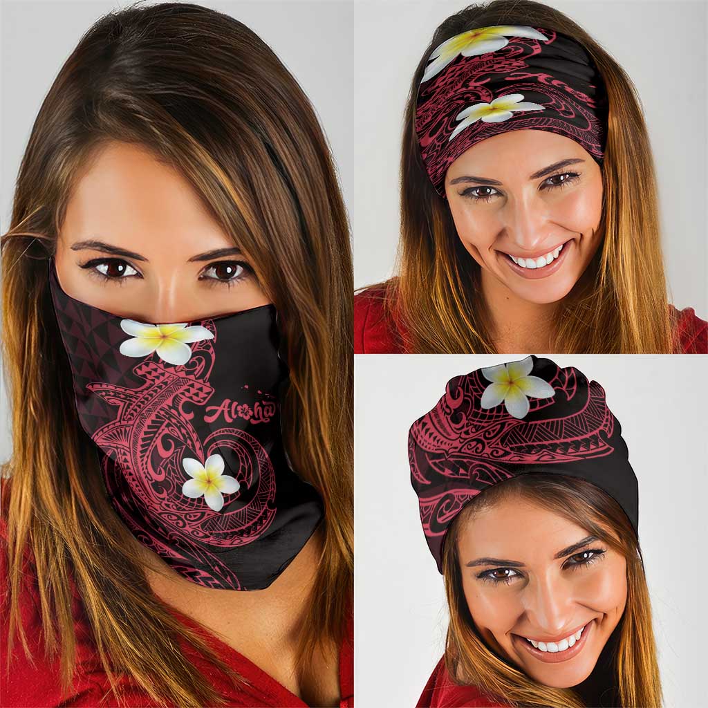 Aloha Hammerhead Shark Neck Gaiter Feverish Pink Hawaiian Kakau Tribal Tattoo - Polynesian Pride