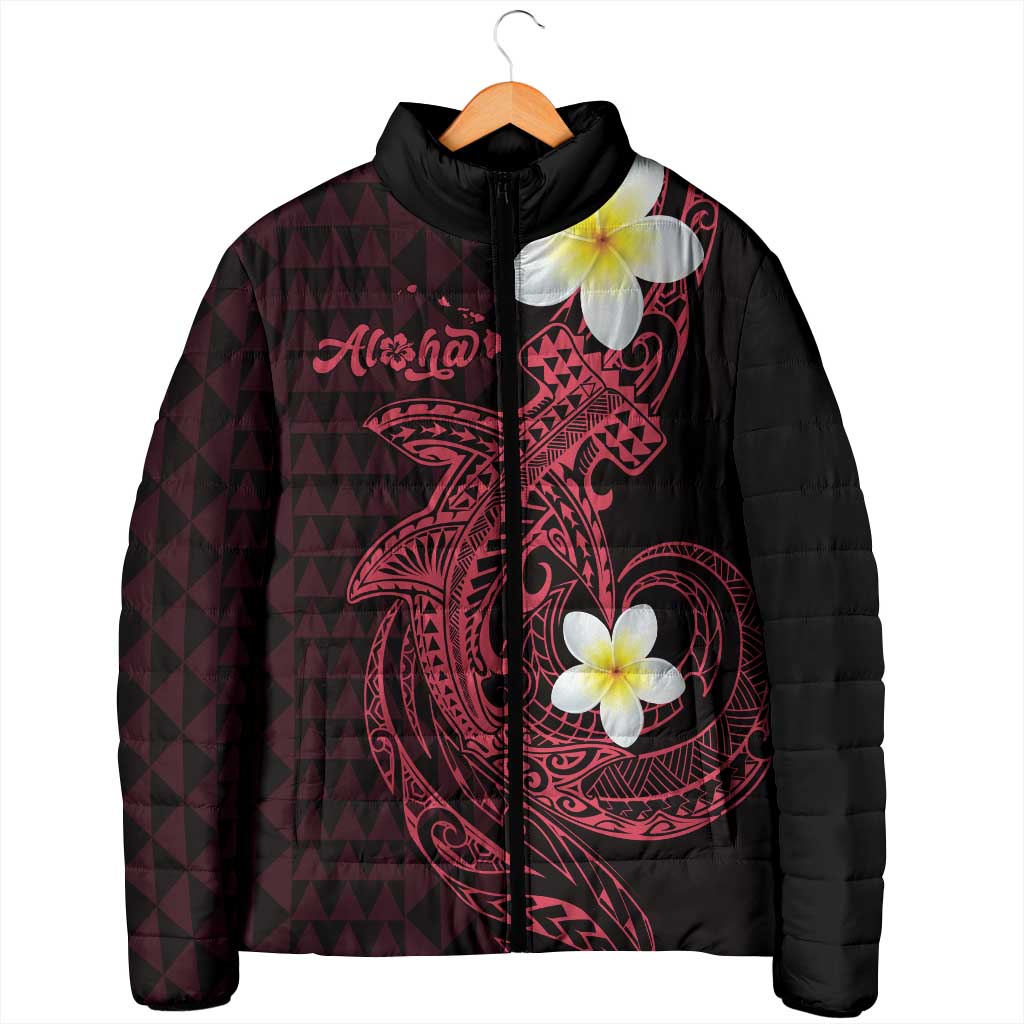 Aloha Hammerhead Shark Padded Jacket Feverish Pink Hawaiian Kakau Tribal Tattoo LT9 - Polynesian Pride