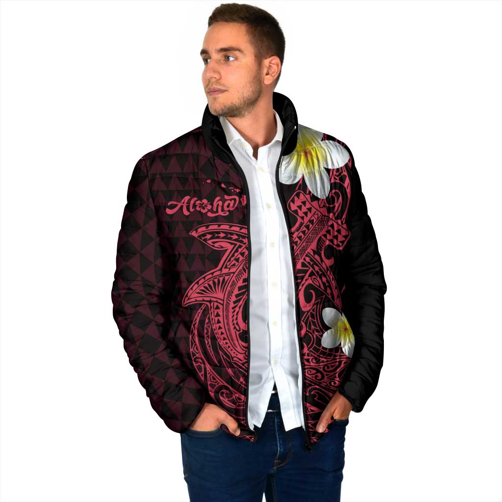 Aloha Hammerhead Shark Padded Jacket Feverish Pink Hawaiian Kakau Tribal Tattoo LT9 - Polynesian Pride