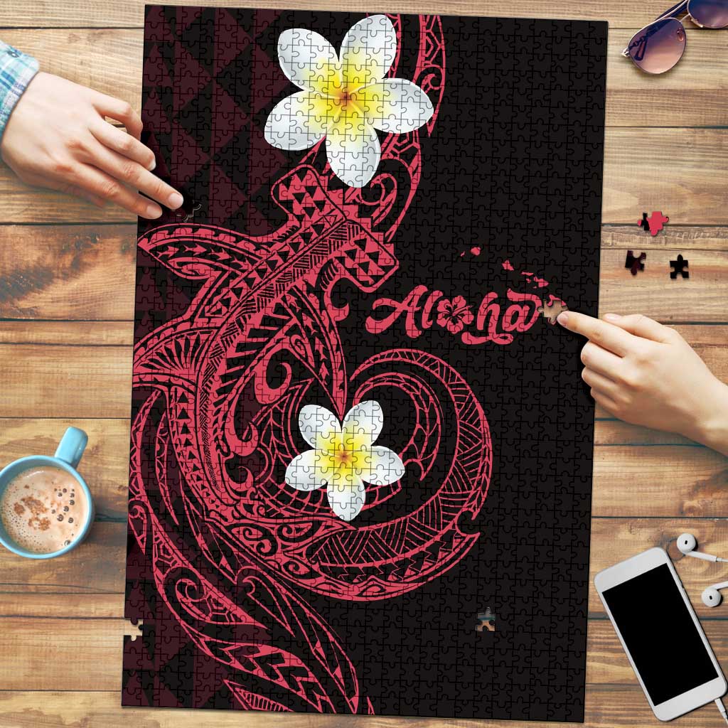 Aloha Hammerhead Shark Puzzle Feverish Pink Hawaiian Kakau Tribal Tattoo LT9 Pink - Polynesian Pride