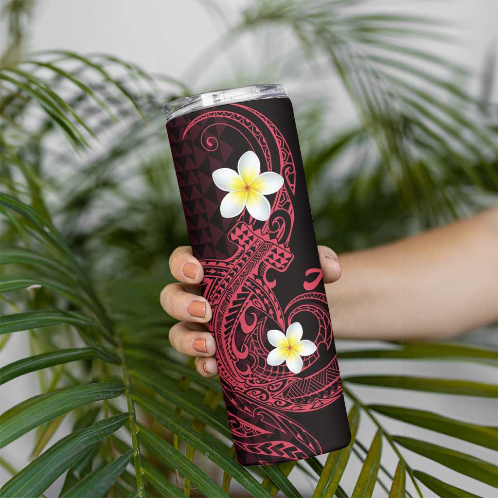Aloha Hammerhead Shark Skinny Tumbler Feverish Pink Hawaiian Kakau Tribal Tattoo