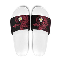 Aloha Hammerhead Shark Slide Sandals Feverish Pink Hawaiian Kakau Tribal Tattoo - Polynesian Pride