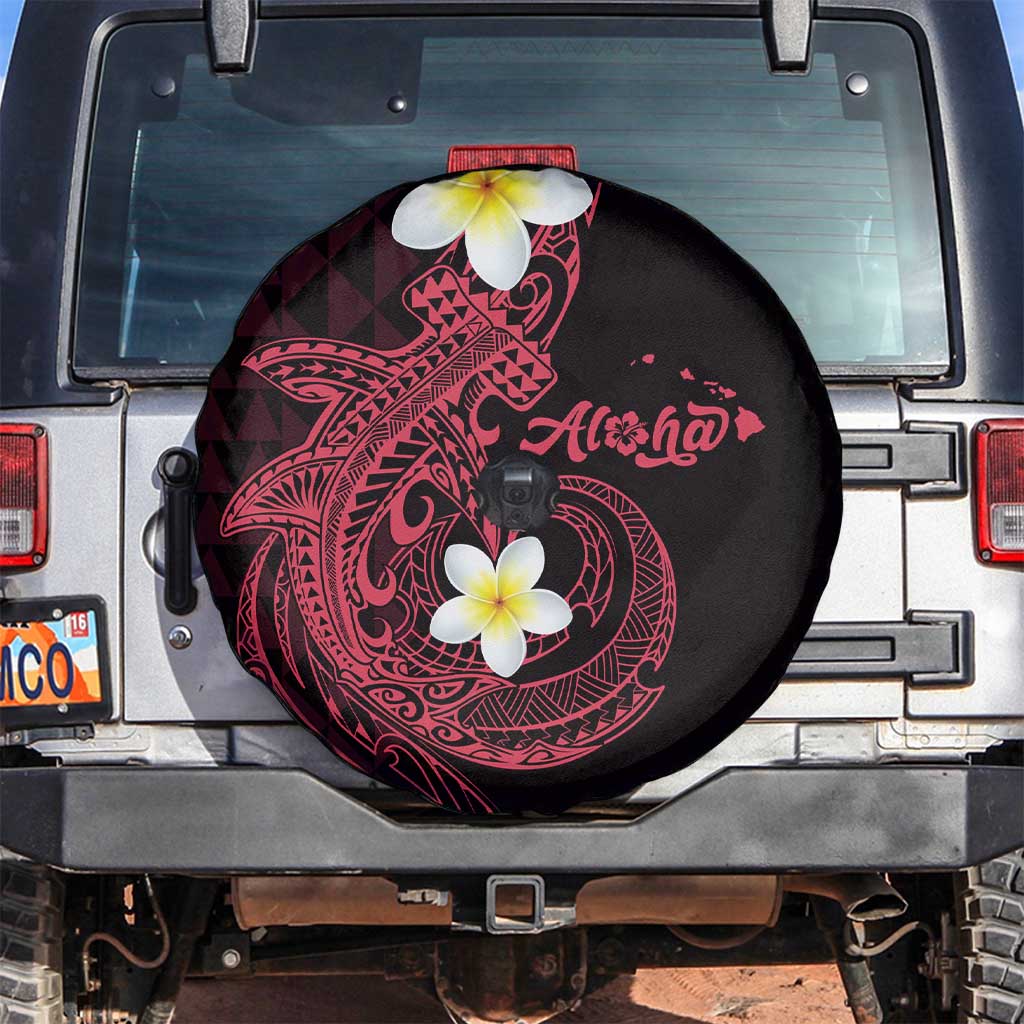 Aloha Hammerhead Shark Spare Tire Cover Feverish Pink Hawaiian Kakau Tribal Tattoo