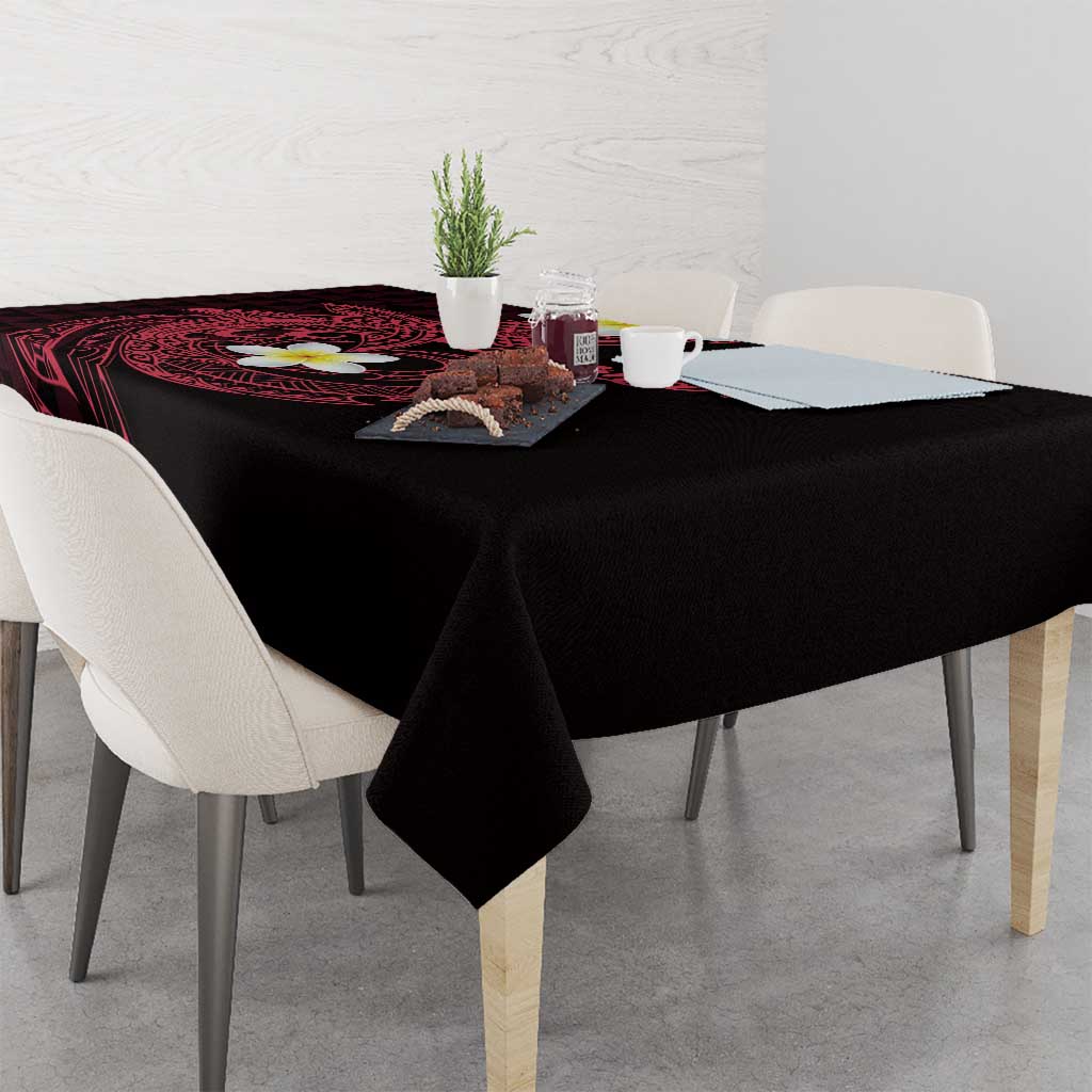 Aloha Hammerhead Shark Tablecloth Feverish Pink Hawaiian Kakau Tribal Tattoo