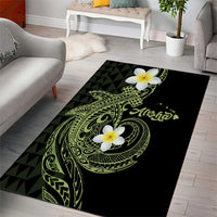 Aloha Hammerhead Shark Area Rug Lime Rickey Hawaiian Kakau Tribal Tattoo