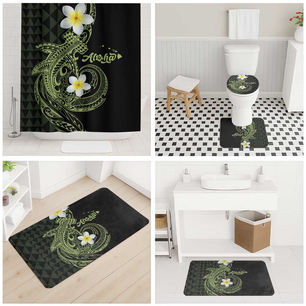Aloha Hammerhead Shark Bathroom Set Lime Rickey Hawaiian Kakau Tribal Tattoo - Polynesian Pride