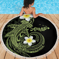 Aloha Hammerhead Shark Beach Blanket Lime Rickey Hawaiian Kakau Tribal Tattoo