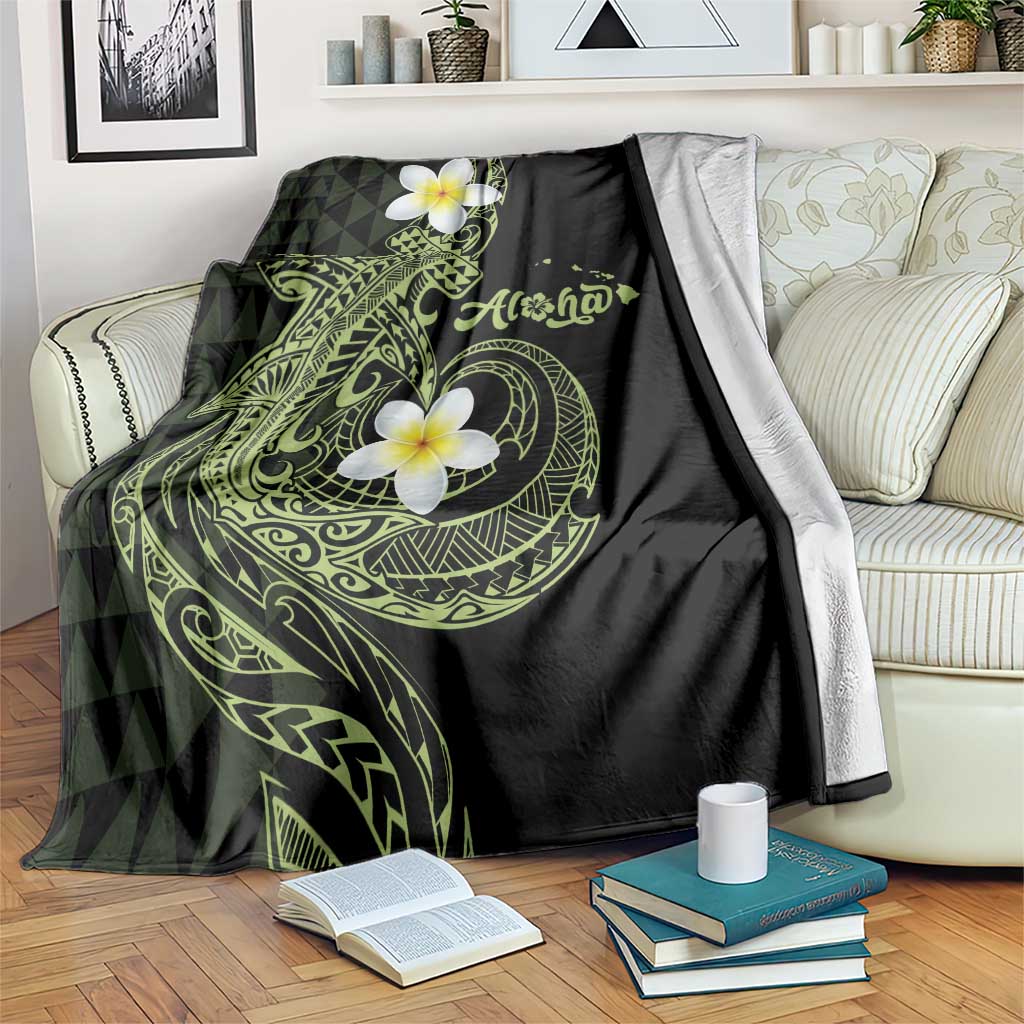 Aloha Hammerhead Shark Blanket Lime Rickey Hawaiian Kakau Tribal Tattoo