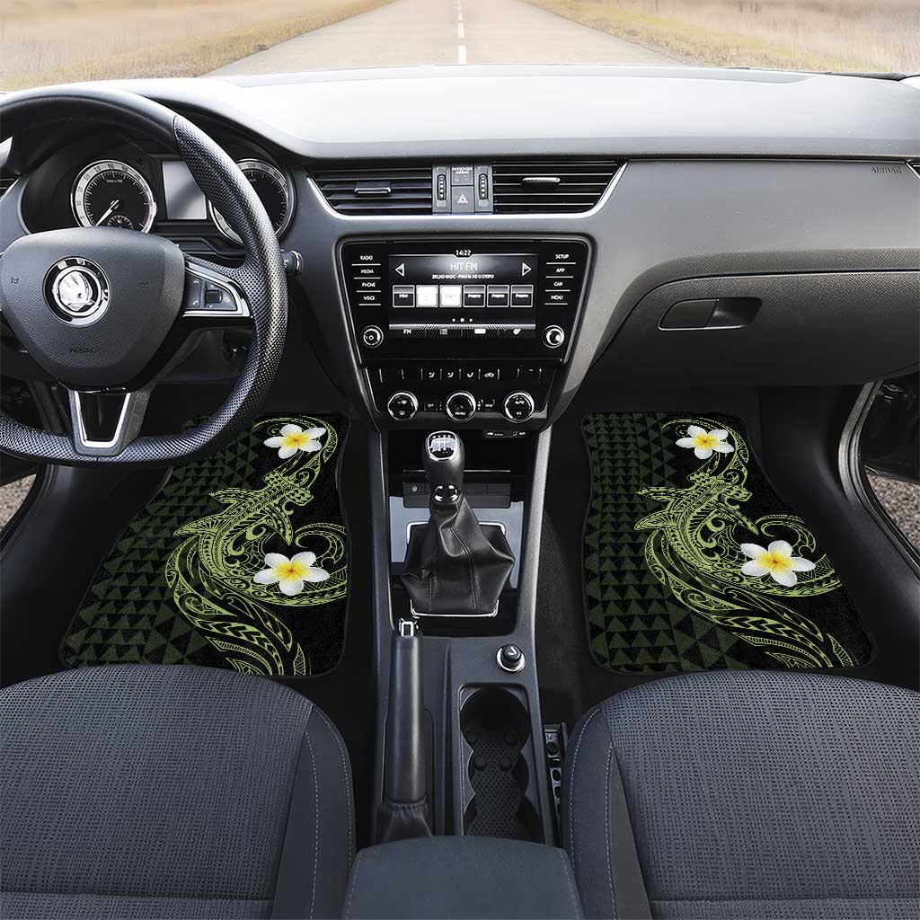 Aloha Hammerhead Shark Car Mats Lime Rickey Hawaiian Kakau Tribal Tattoo