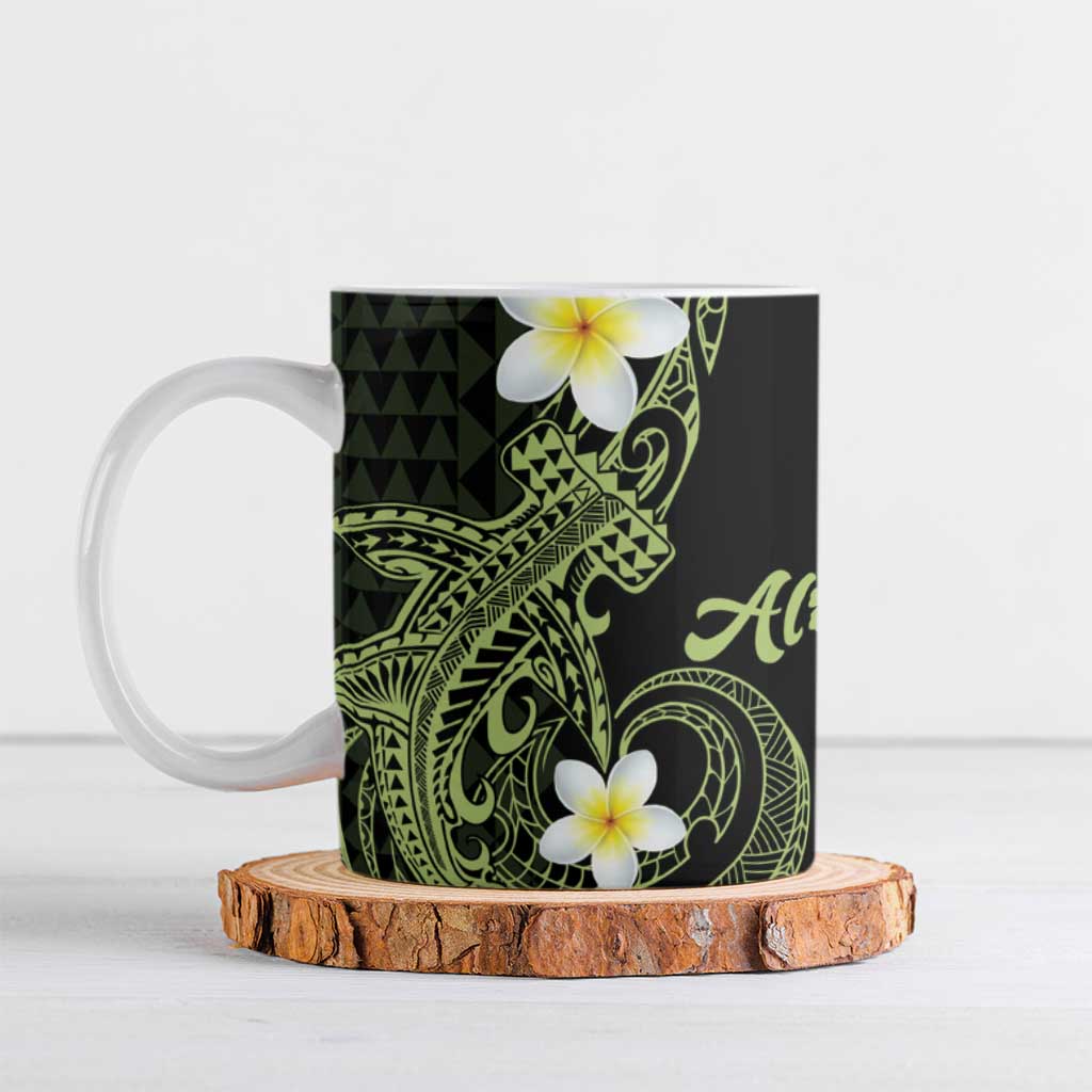 Aloha Hammerhead Shark Ceramic Mug Lime Rickey Hawaiian Kakau Tribal Tattoo - Polynesian Pride